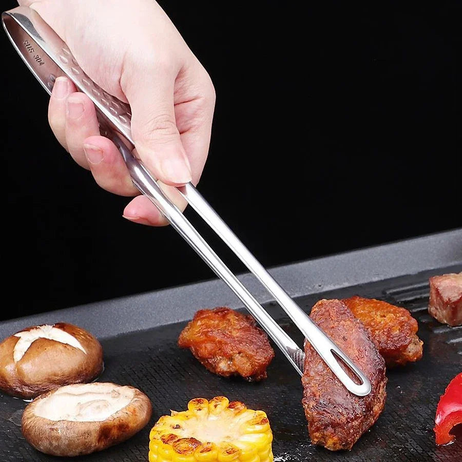 Pinzas de cocina largas de acero inoxidable, antideslizantes, resistentes al calor, pinzas para parrilla de barbacoa pa…