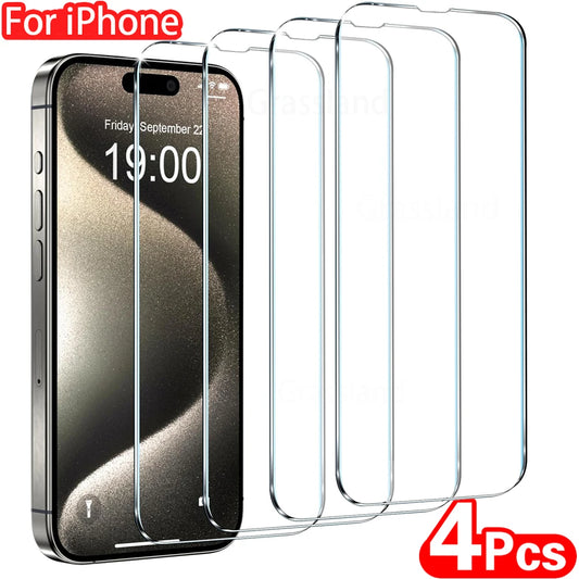 Protector de pantalla de vidrio templado para iPhone, película protectora para iPhone 15, 14, 13, 12, 11 Pro Max, 6, 7,…