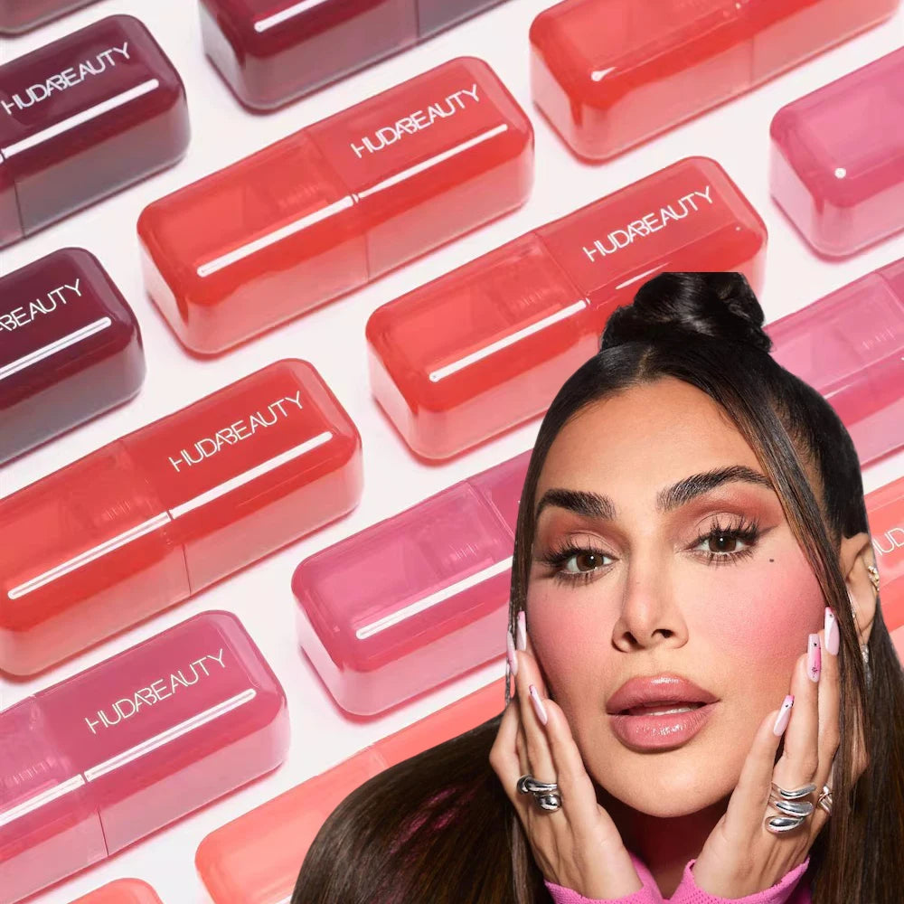 Moda belleza rubor filtro suave brillo líquido rubor brillante brillo de labios colorete lápiz labial algodón caramelo…