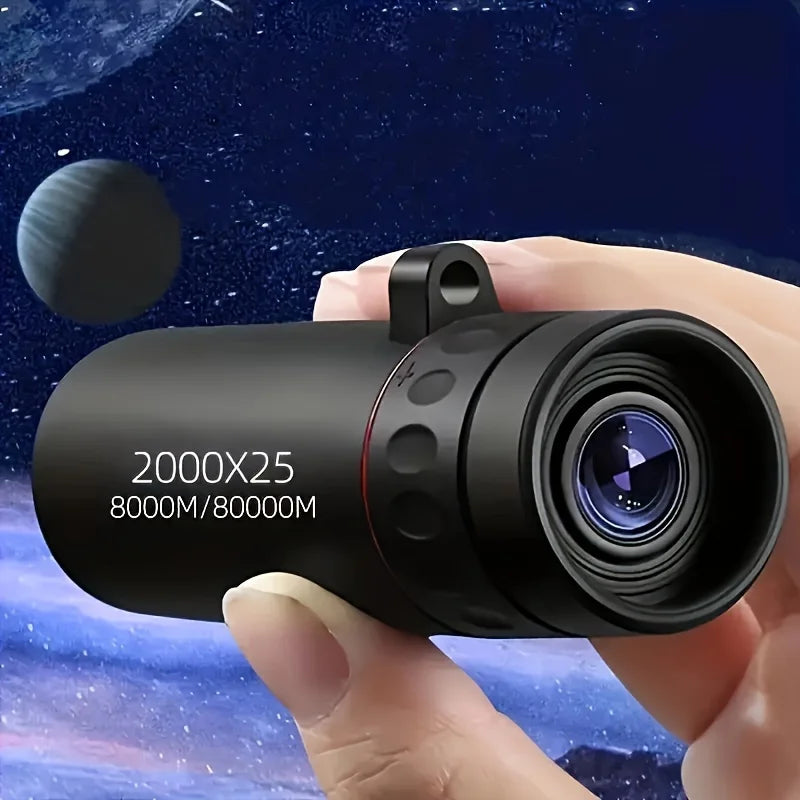 Telescopio monocular 2025 2000X25 HD, portátil compacto para viajes, senderismo, pesca, camping, observación de estrell…