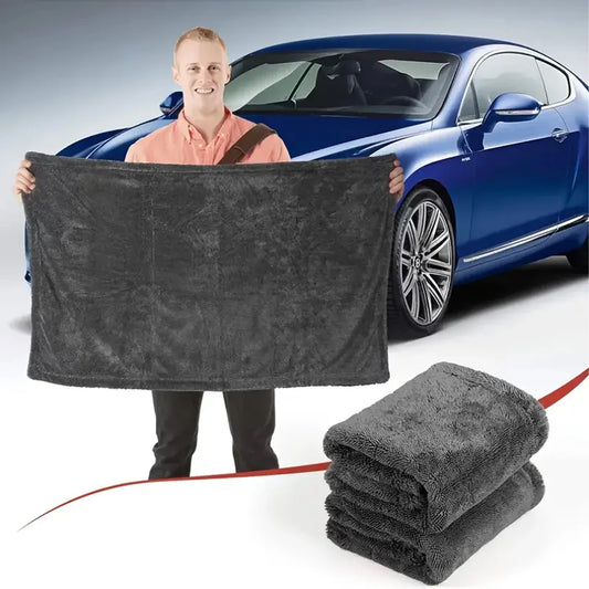 Toalla de microfibra para coche gris oscuro, paño de lavado de coches absorbente fuerte de gran tamaño, paño de limpiez…