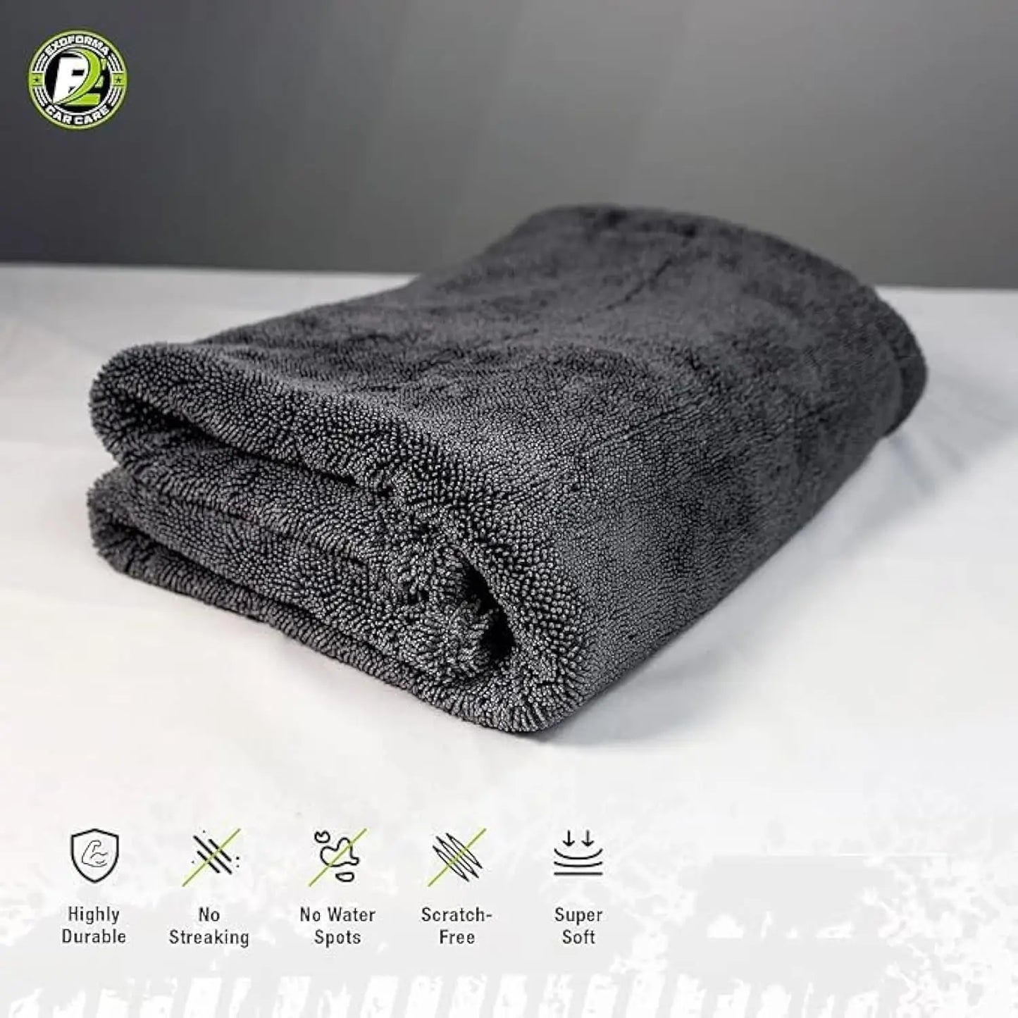 1200GSM 1300 GSM 60*90CM 70/30 Microfiber Drying Towel Knitted Technique for Home Use for Car Yacht Black Line Grey Twisted Loop