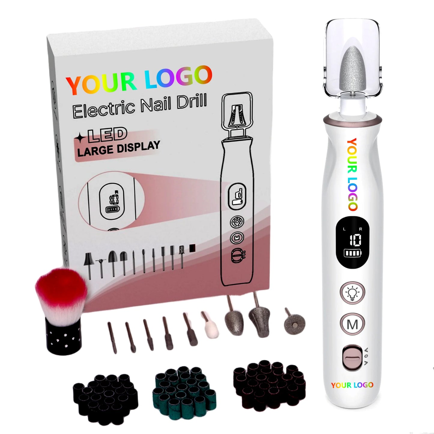 Source Factory Custom Professional Cordless Rechargeable Nail Drill Machine Portable Manicure E File Electric Nail Drill Files