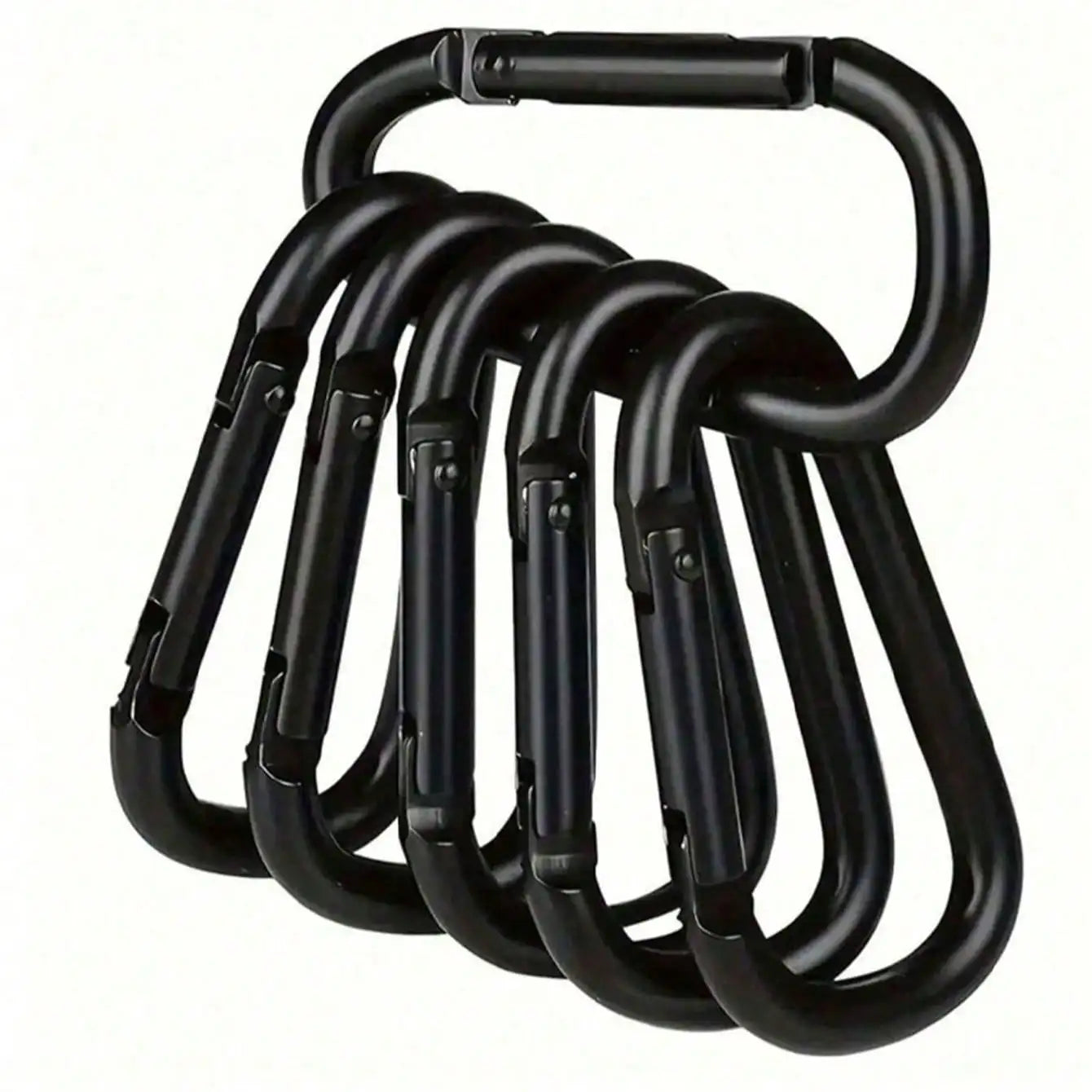Hebillas de Gancho Tipo D Negras, Versátiles, de 6 Piezas, para Exteriores: Duraderas