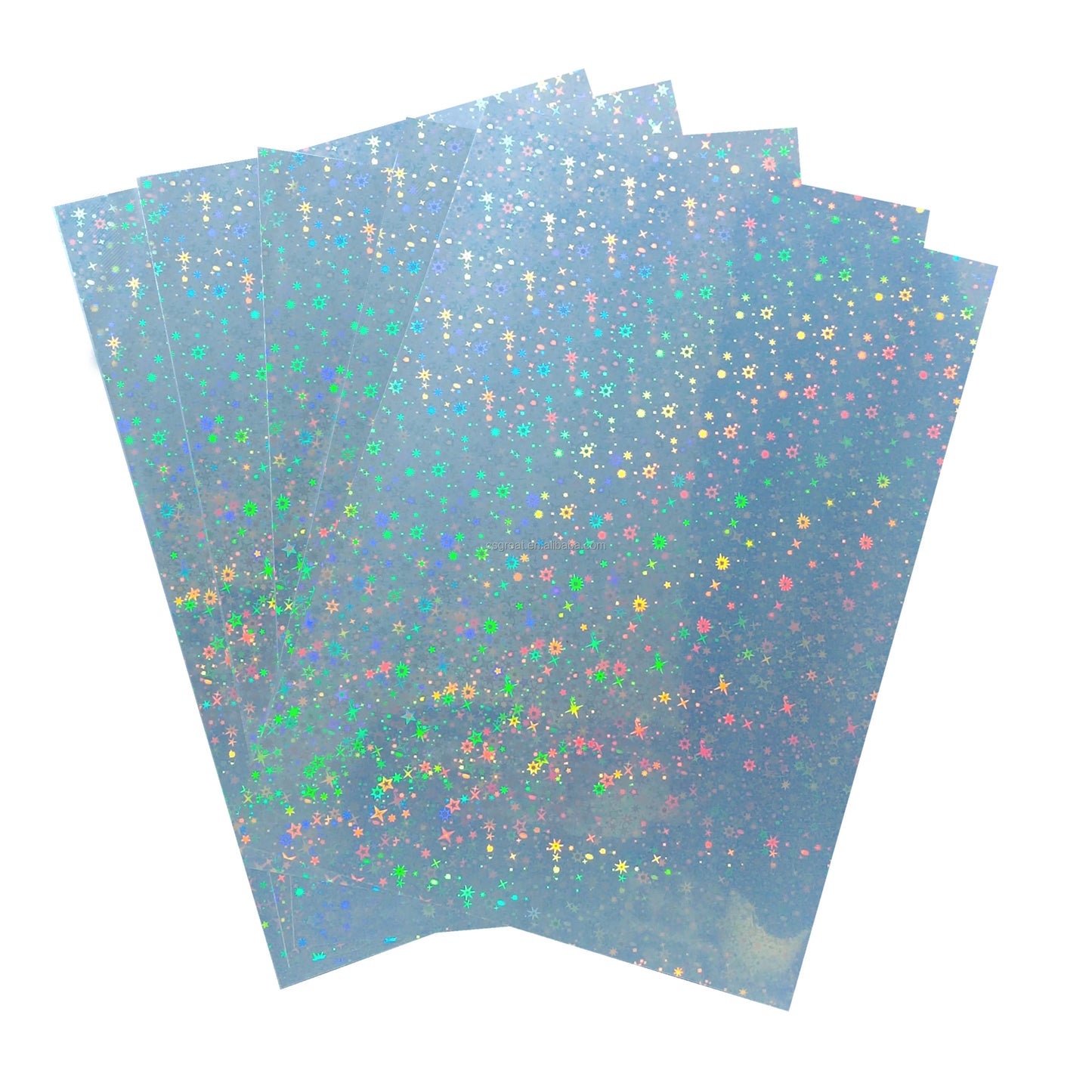 Waterproof Decal Sheet 8.5*11 Hologram Adhesive Label Waterproof Inkjet Holographic Star Spiral Broken Glass Printable Vinyl