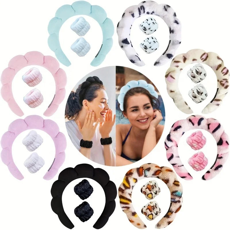 Hairbands Hair Head Band Cloud Twist Terry Cloth Velvet Towel Thick Sponge Padded Face Washing Makeup Facial Spa Headbands