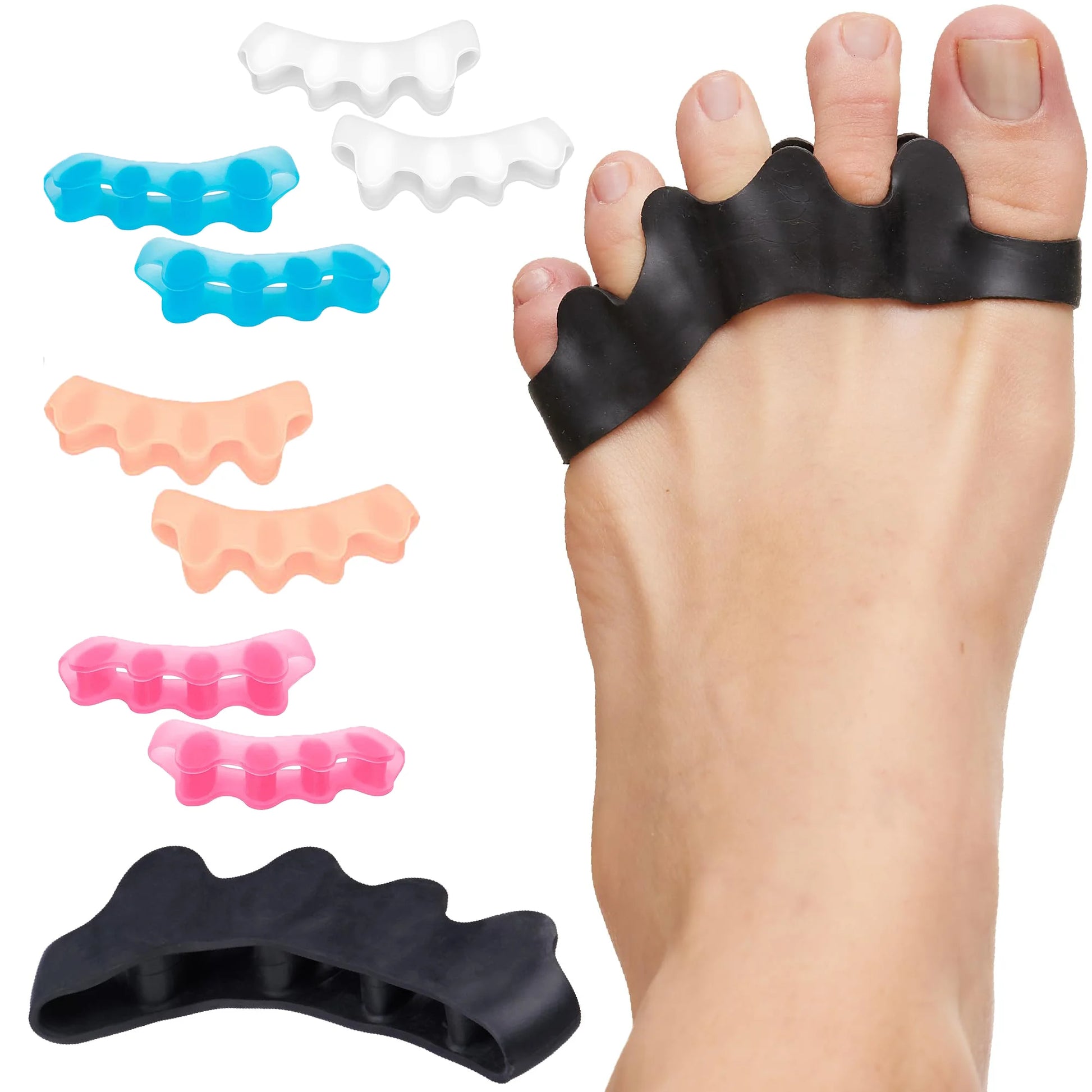 Separadores de dedos de los pies, corrector del dolor de juanetes y pies recomendado por el médico, alisador de dedos d…