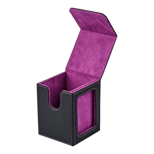 Caja de baraja de cartas con ventana de visualización, capacidad para 120 + tarjetas de una sola manga, cierre magnétic…