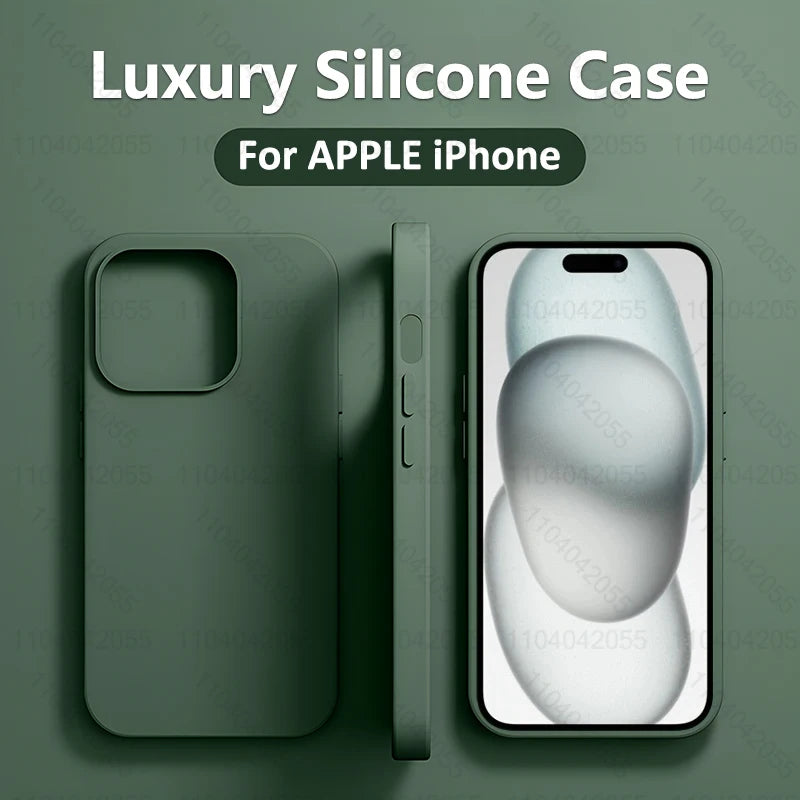 Funda de teléfono de silicona líquida de lujo para APPLE iPhone 11 13 12 14 15 16 Pro Max fundas para iPhone 15 Plus fu…