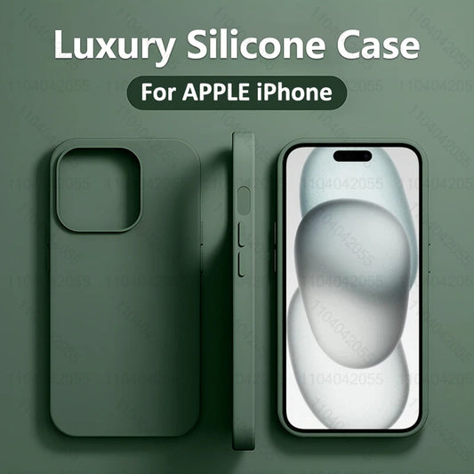 Funda de teléfono de silicona líquida de lujo para APPLE iPhone 11 13 12 14 15 16 Pro Max fundas para iPhone 15 Plus fu…