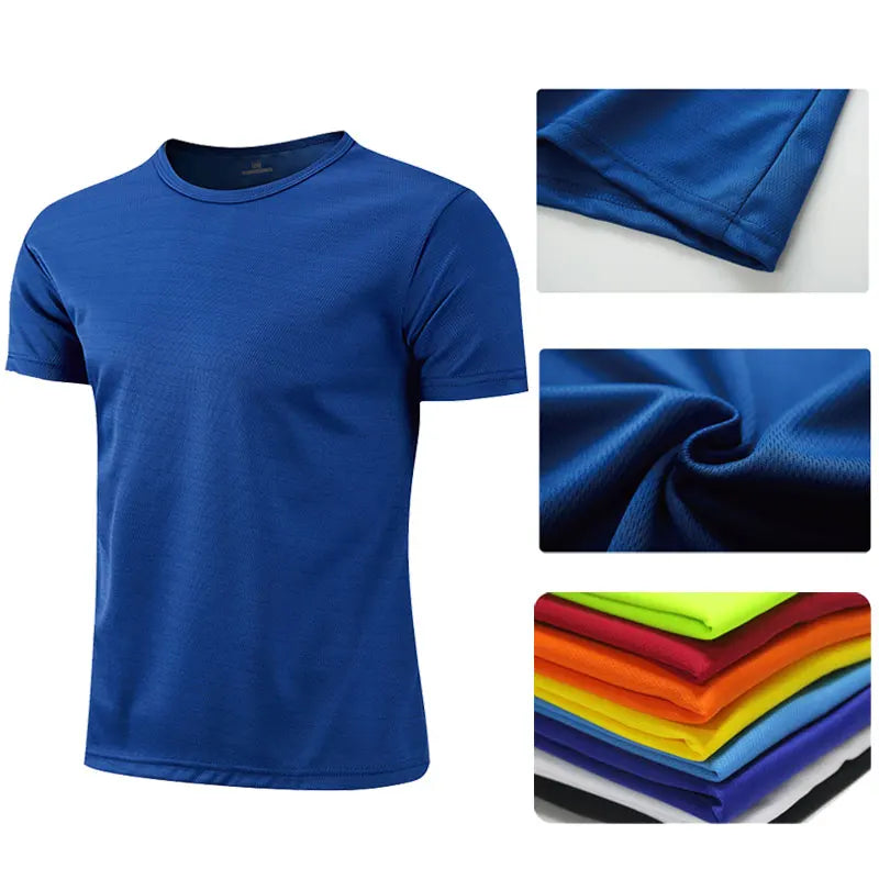 Camiseta deportiva de manga corta de secado rápido para hombre y mujer, camisetas de gimnasio, camiseta de entrenamient…
