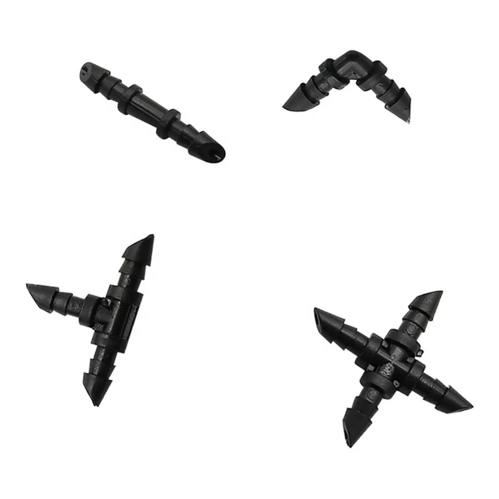 Hose Oblique Head Connectors Barbed Straight Elbow Cross Tee Connector Micro Irrigation Connection Fittings