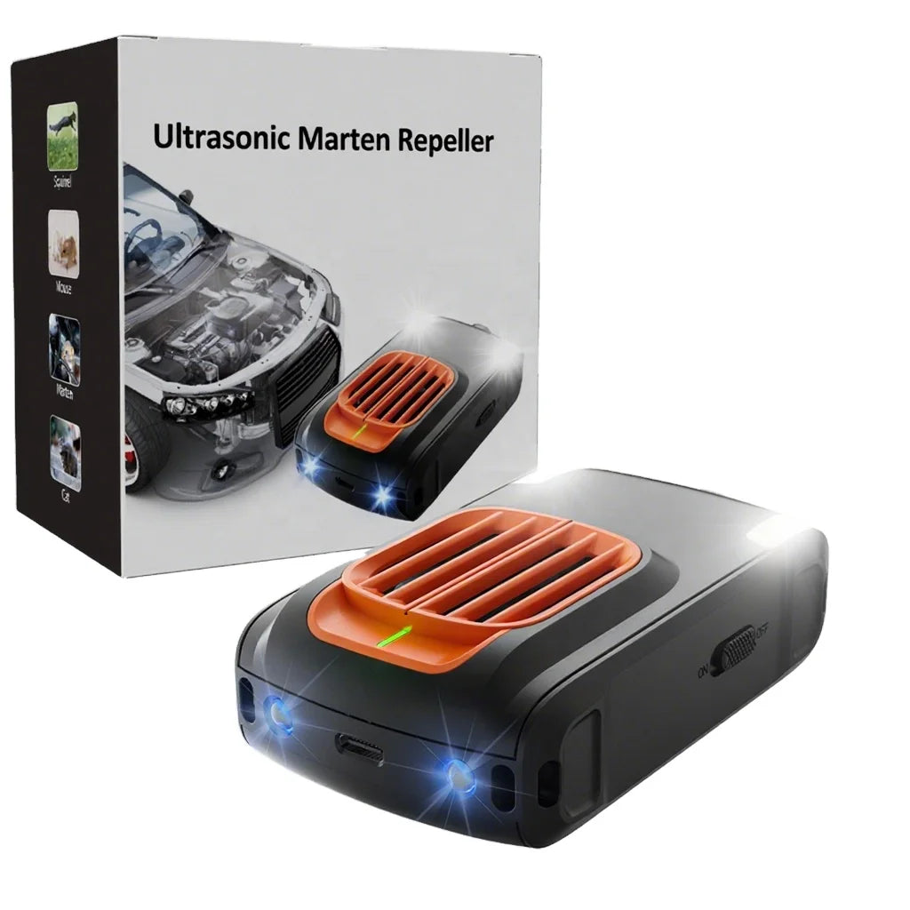 2025  New Design Vehicle Marten Deterrent With 4pcs Flashing Light Repel Mouse/Mice/Cat/Marten/Rat Ultrasonic Car Rat Repeller