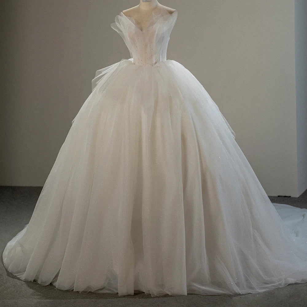 Jancember SFY224 Beautiful Sleeveless Empire Plus Size Women's Wedding Dresses