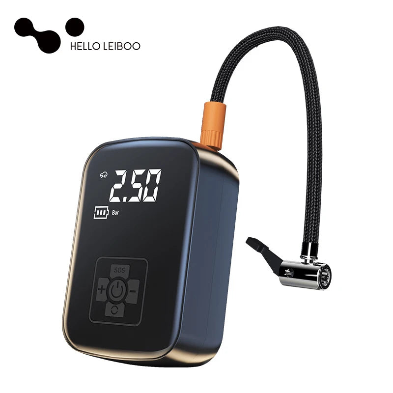 LEIBOO-compresor de aire inalámbrico para coche, bomba de aire eléctrica, inflador de neumáticos para motocicleta, bici…