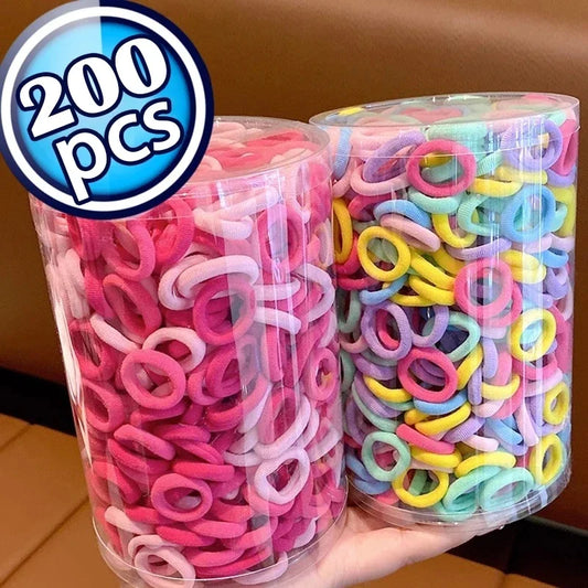 200-1000 Piezas de Bandas Elásticas para el Cabello de Nailon Coloridas para Mujeres y Niñas, Lazos para Cola de Caball…