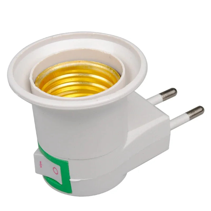 E27 UE enchufe Base de lámpara bombilla Base adaptador convertidor 250V 6A luz nocturna blanca con interruptor de Contr…