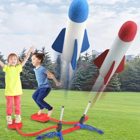 Juguetes al aire libre para niños, cohete, bomba de pedal, presión de aire al aire libre, juego de cohete, salto, juego…