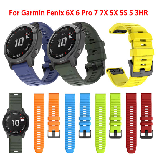 Correa de silicona para fenix 6 Pro 7 5 Plus 22 20 26mm QuickFit para Garmin fenix 6X Pro 7X 5X 6S 7S Forerunner 935 94…