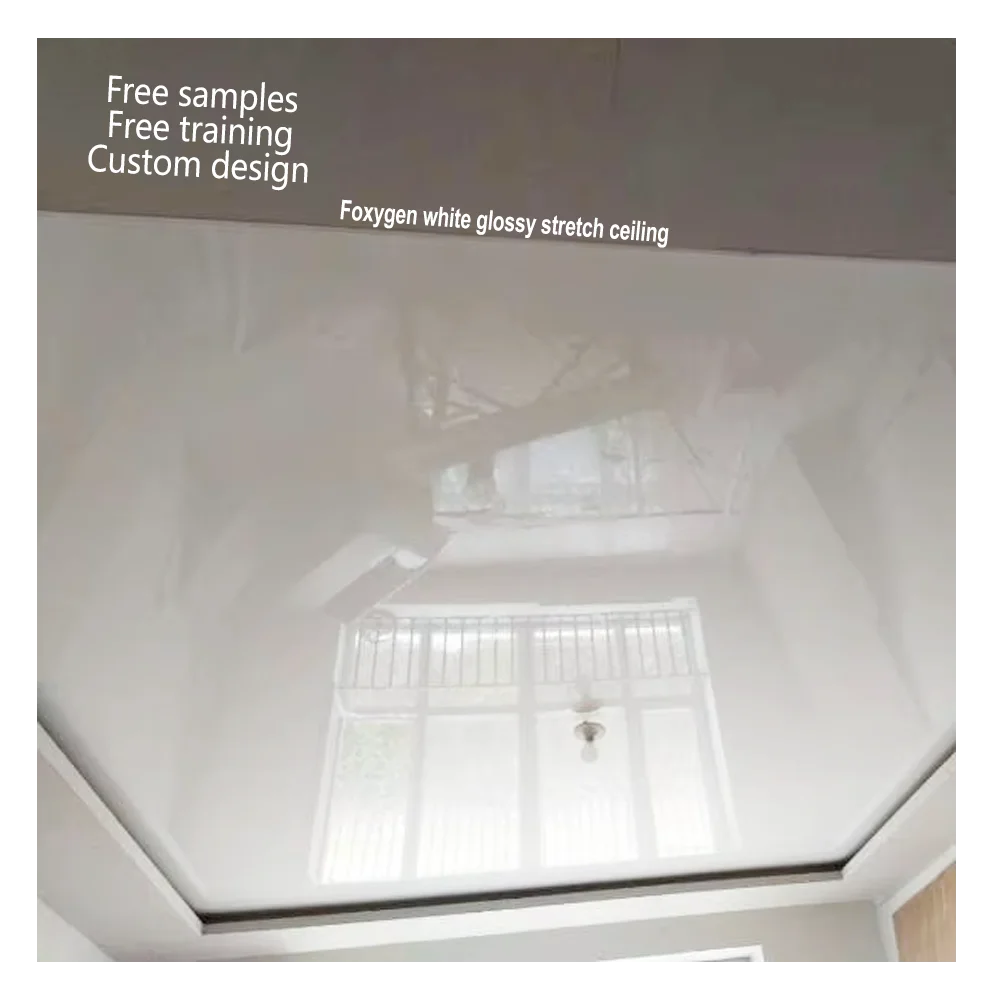 FOXYGEN MSD Pvc Modern Ceiling Tiles White Glossy Film Interior Decoration Pvc Film Stretch Ceiling for Home Office Living Room