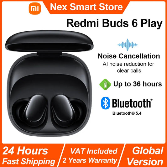 Xiaomi Redmi Buds 6 Play Auricular Bluetooth inalámbrico, reducción de ruido AI, auricular inalámbrico con control táct…