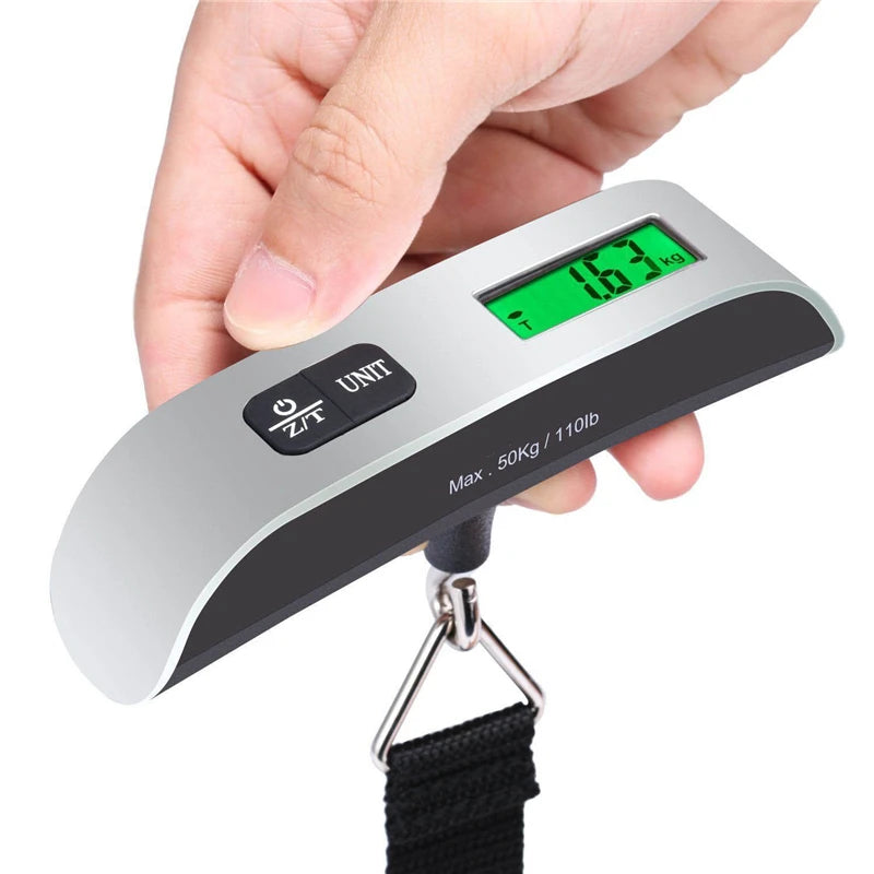 Báscula portátil con pantalla LCD Digital, 110lb/50kg, equipaje electrónico, maleta colgante, bolsa de equipaje de viaj…