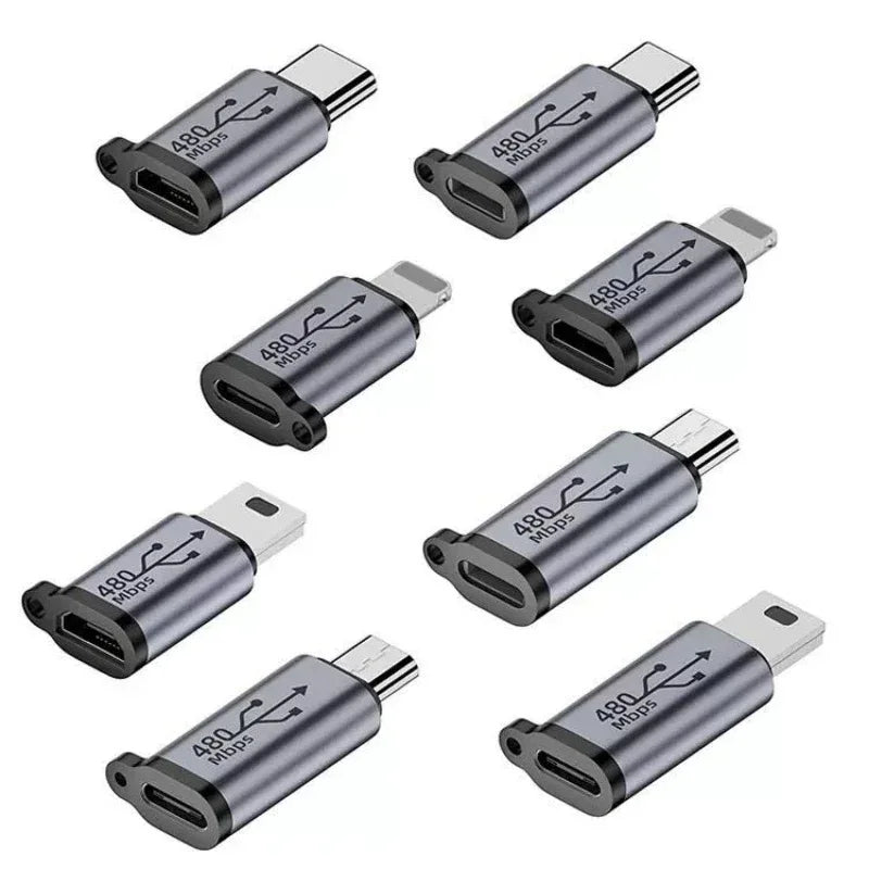 Adaptador de Conector Tipo C Hembra a Mini USB/Tipo C/iOS Hembra a Micro USB/Micro USB Hembra a Tipo C/Micro USB Hembra…