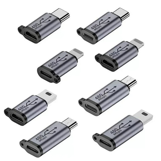 Adaptador de Conector Tipo C Hembra a Mini USB/Tipo C/iOS Hembra a Micro USB/Micro USB Hembra a Tipo C/Micro USB Hembra…