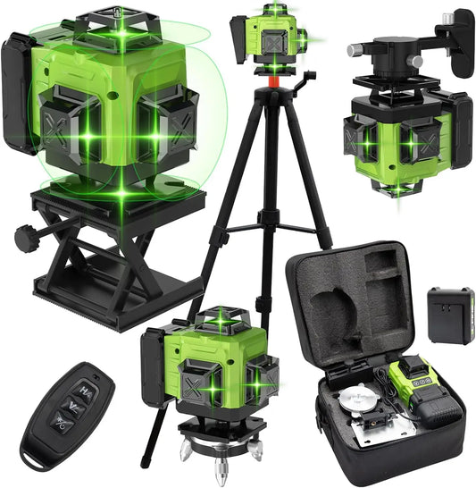 Nivel láser 4D de 16 líneas, línea verde, autonivelante, 360, Horizontal y Vertical, nivel láser súper potente, nivel l…