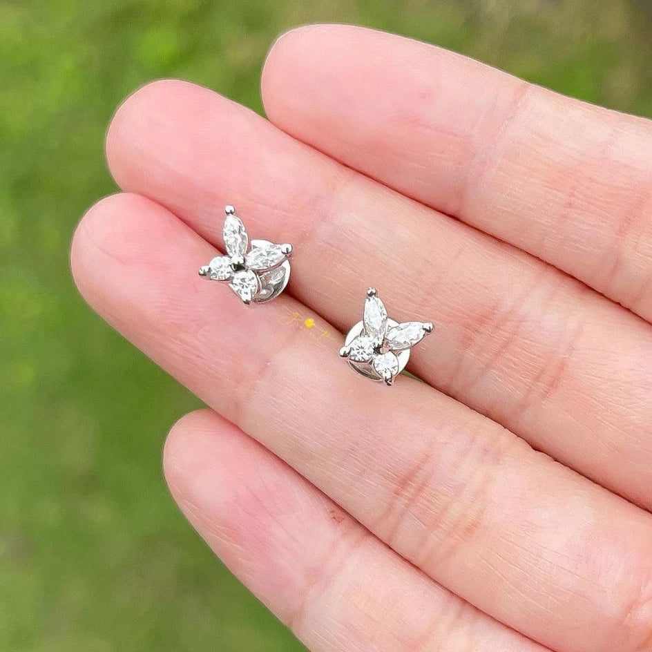 Hot Selling 14K 18K Gold Stud Earring GIA IGI Certified Iced Out Marquise Cut 1 CT Lab Grown Diamond Fine Jewelry Earring
