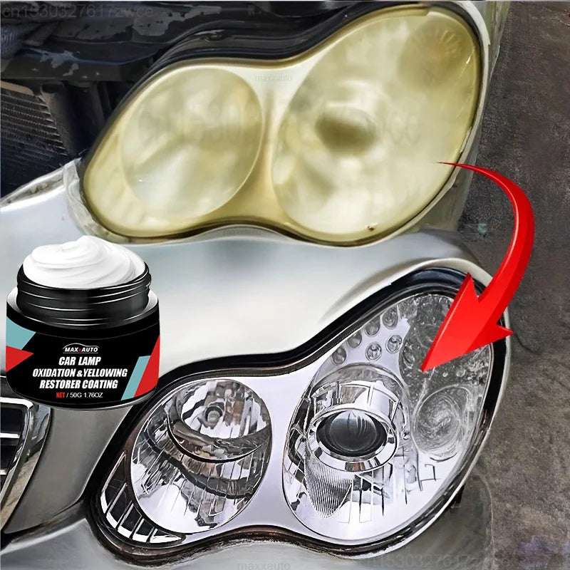 Kit de pulido para restauración de faros de coche, eliminador de arañazos y limpiador de oxidación, pasta reparadora pa…