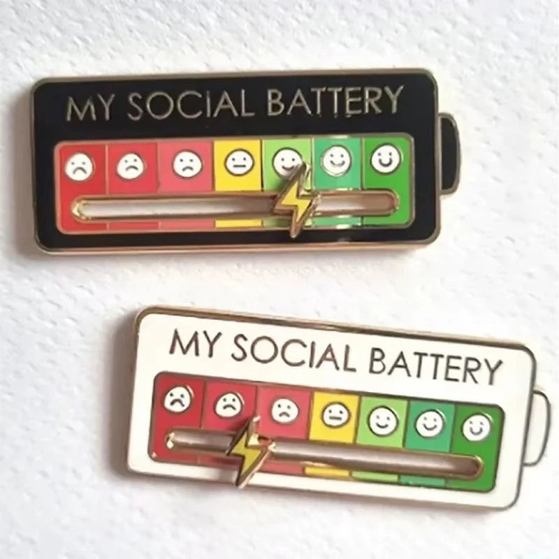 Alfileres de expresión de humor para mujeres y hombres, broches con batería social para ropa, regalos divertidos con in…