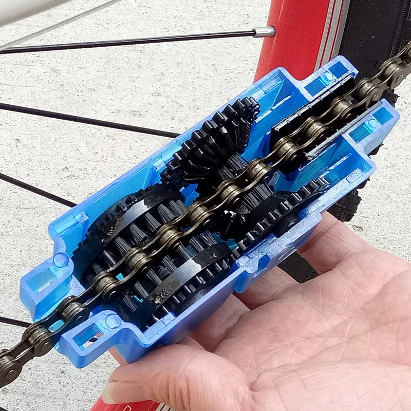 Limpiador de cadena de bicicleta portátil, cepillos para bicicleta, herramienta de lavado, Kit de limpieza de ciclismo…