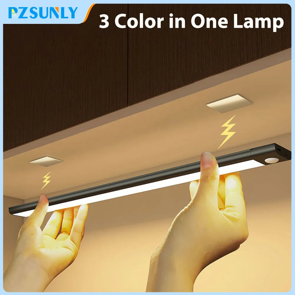 Luz LED nocturna inalámbrica con Sensor de movimiento, lámpara de noche recargable por USB para armario, lámpara de fon…