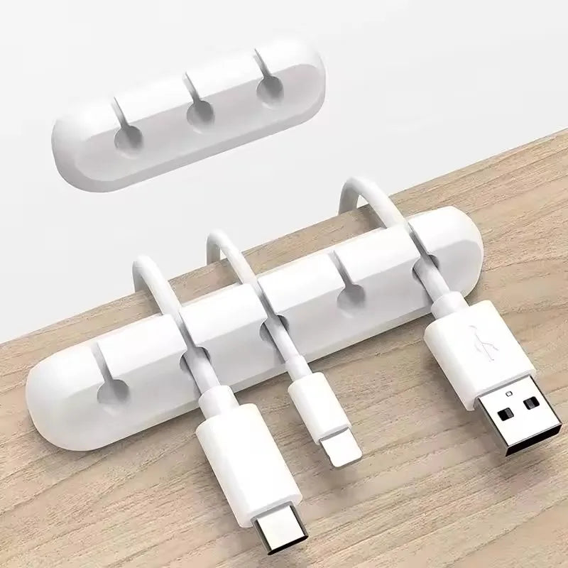 Organizador de cables USB de silicona, enrollador de cables de carga USB, Clips de gestión ordenados de escritorio, sop…
