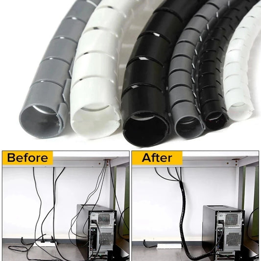 Protector de Cable en espiral Flexible, organizador de Cable de ordenador, Clip de tubo Protector, herramientas de gest…