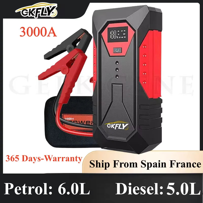 GKFLY 2000A 3000A 4000A arrancador de batería de coche banco de energía grande refuerzo de batería de coche 12V disposi…