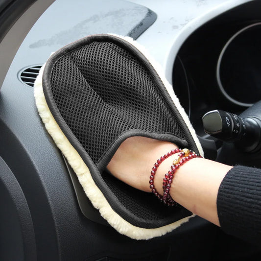 Guantes suaves de lana para lavado de coche, cepillo de limpieza, productos para el cuidado de la motocicleta, de felpa