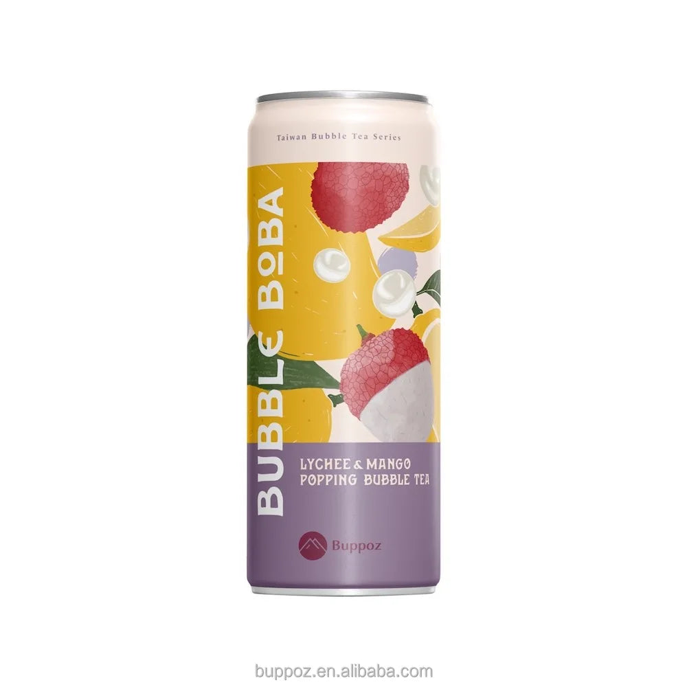 Lychee Mango Canned Popping Boba Juice Tea