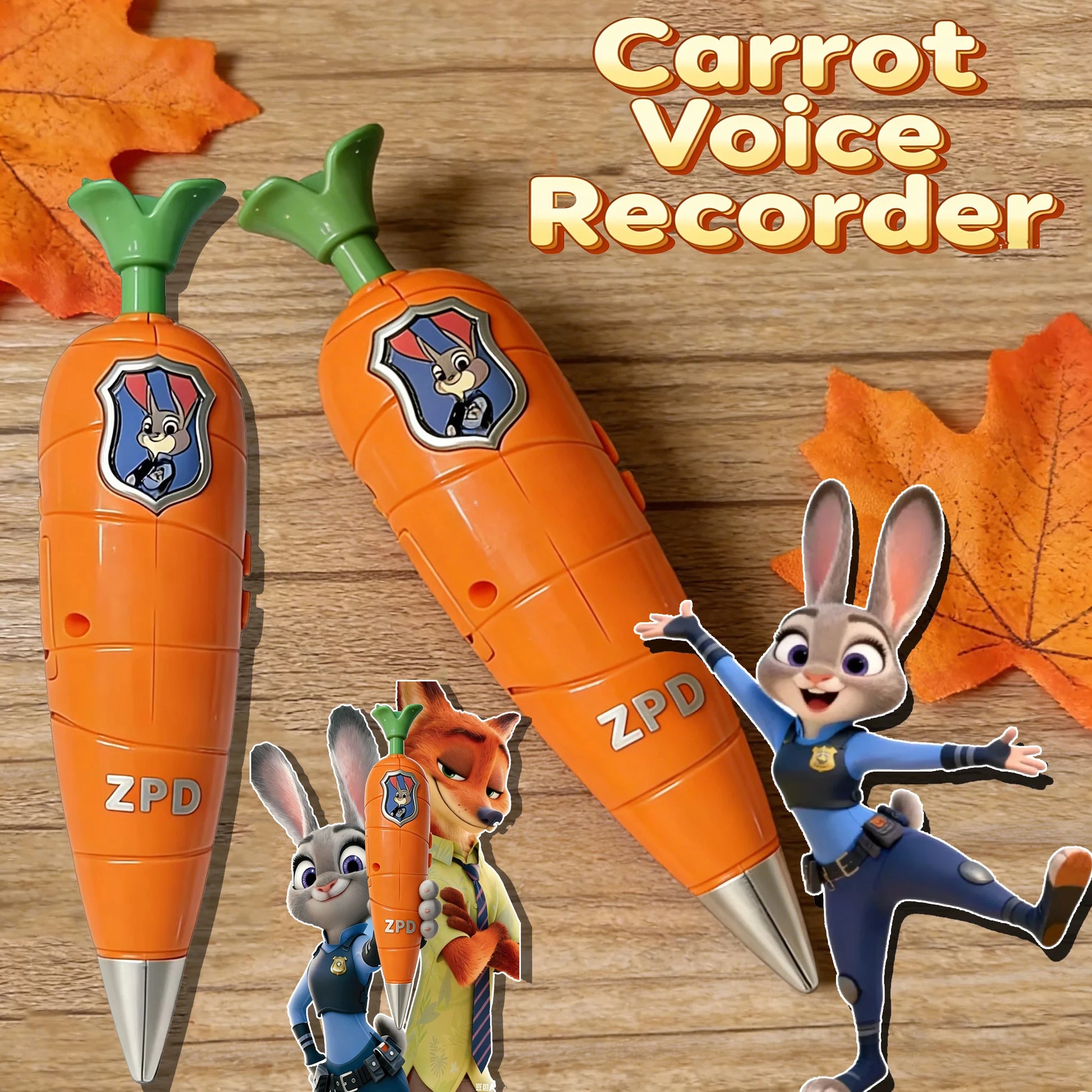 Zootopia 2 Lanyard Carrot Grabadora de Voz | Suero de veneno de serpiente Gary en forma de pluma | Soporte para bolígra…