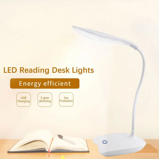 Lámpara LED de escritorio, iluminación recargable por USB, protección ocular, luz nocturna para habitación, mesita de n…