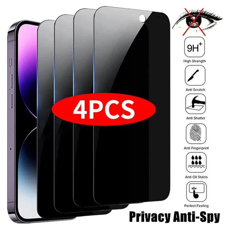 Protector de pantalla de privacidad para iPhone, vidrio templado antiespía para iPhone 14 Pro Max, 16 Pro, 13, 15, 12,…