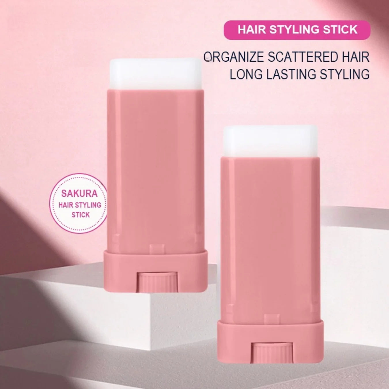 Barra de peinado de cera Sakura, 15g, brillo natural esponjoso de larga duración para hombres y mujeres