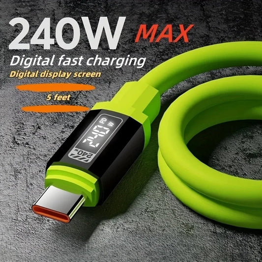 Cable USB tipo C de 240W PD, cargador de teléfono de carga rápida, Cable de datos para iPhone, Samsung, Xiaomi, Huawei,…