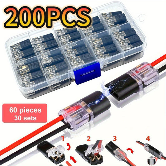 Conector de cable eléctrico sin pelar conexión rápida doble línea interconexión desmontable enchufe terminal automotriz…