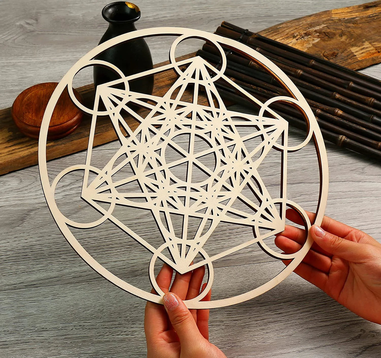 Customized Factory Wholesale Price Laser Cutting Service Wood Mandela Wall Art for Home Decor