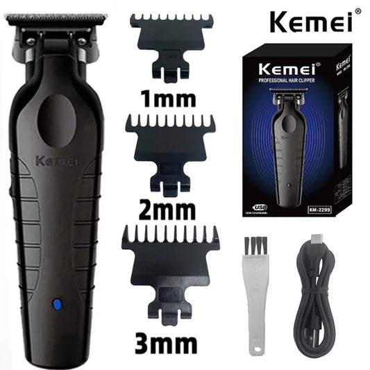 Cortadora de Pelo Profesional Kemei KM-2299, Cortadora de Pelo Eléctrica de 1200 mAh, Recargable por USB, Máquina para…