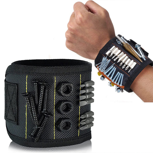 Pulsera magnética para sujetar tornillos, clavos, brocas, cinturones portaherramientas de muñeca con imanes fuertes, ar…