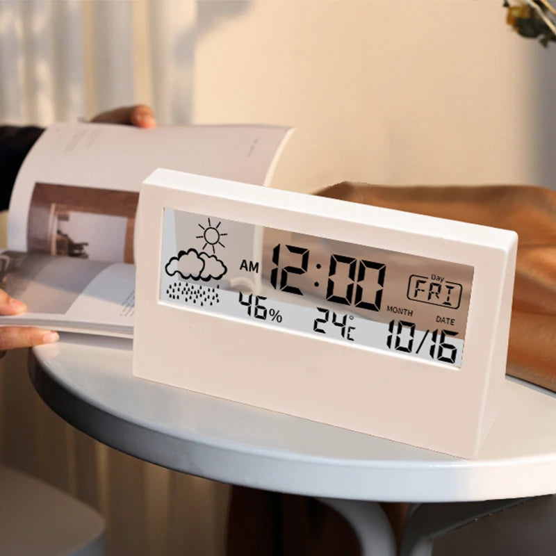 Termómetro LED termohigrómetro reloj electrónico multifunción medidor de temperatura humedad estación meteorológica par…