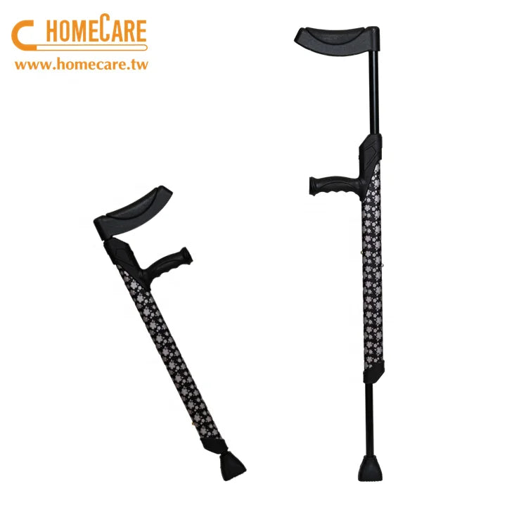 Taiwan Orthopedic Aluminium Single-hand Elbow Walking Cane T-Handle Rubber Tip CE Certified 250lbs Load Capacity for Elderly